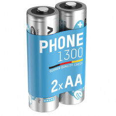 Pachet 2x Baterii reincarcabile ANSMANN AA pentru telefon Dect Baterie, 1300 mAh - NOU