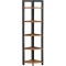 VASAGLE Biblioteca de colt cu 5 etaje, cadru metalic, 150x30x30cm, stil industrial maro rustic si negru
