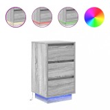 Cumpara ieftin Noptiera cu lumini LED Gri Sonoma 38x34x65 cm