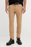 BOSS pantaloni culoarea verde, cu fason chinos, 50543945