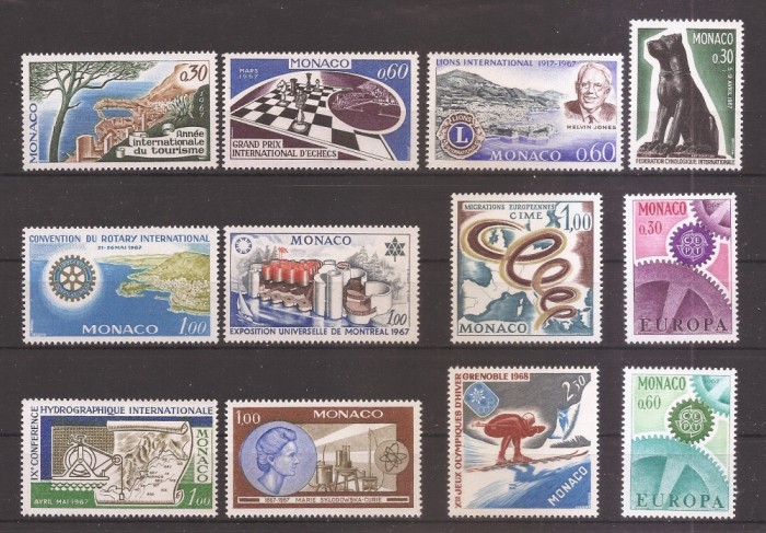 Monaco 1967 - 11 serii, MNH