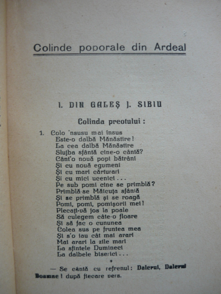 VASILE BOLOGA - COLINDE POPORALE DIN ARDEAL - 1937 | Okazii.ro