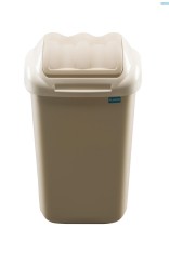 Cos Plastic Cu Capac Batant, Pentru Reciclare Selectiva, Capacitate 30l, Plafor Fala - Cappuccino foto