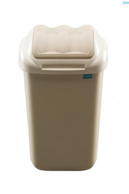 Cos Plastic Cu Capac Batant, Pentru Reciclare Selectiva, Capacitate 15l, Plafor Fala - Cappuccino foto