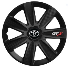 Set 4 Capace Roti GTX Negru Carbon R17, Compatibil Cu Toyota
