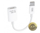 Adaptor Date si Incarcare USB-C - Lightning XO Design NB-R268A, 27W, 0.12m, Alb