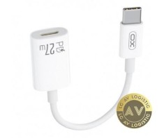 Adaptor Date si Incarcare USB-C - Lightning XO Design NB-R268A, 27W, 0.12m, Alb