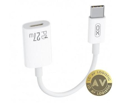 Adaptor Date si Incarcare USB-C - Lightning XO Design NB-R268A, 27W, 0.12m, Alb foto