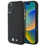 Husa pentru iPhone 16 Plus - BMW Leather M Smooth Full Wrapped Metal MagSafe (BMHMP16M23PMWK) - Black