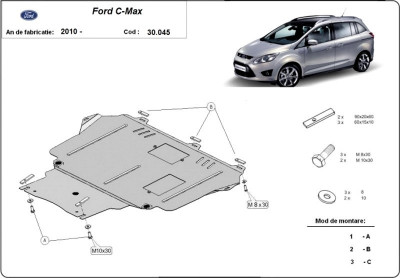 Scut motor metalic Ford C-Max 2010-2019 foto