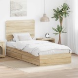 Cumpara ieftin Pat cu storage Stejar Sonoma 90 x 200 cm Lemn prelucrat