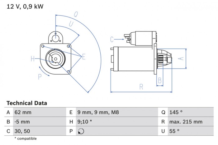 BOSCH 0 986 013 850 starter