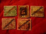 Serie mica Saar -Germania1922-1923 supratipar Dienst -Peisaje ,5 val. stampilate, Stampilat