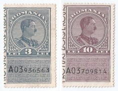 *Romania, lot 1109 cu 2 timbre fiscale comerciale, 1933, NG