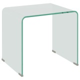 HOMCOM Măsuță de Cafea Modernă cu Picioare Antiderapante, Măsuță din Sticlă Securizată, 50x40x45 cm, Transparentă, Design Elegant | Aosom Romania