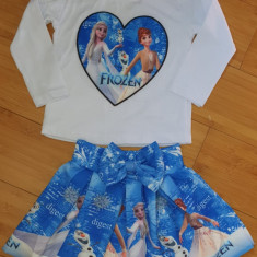 Set fata 2 piese bluza si fusta Disney Frozen Ana Elsa 0/1 ani nou