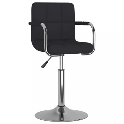 vidaXL Scaun de bucătărie, negru, material textil foto