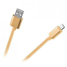 Cablu usb - micro usb nylon auriu foto