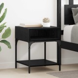 vidaXL Noptieră Stejar Negru 40 x 40 x 50 cm Lemn compozit 881816