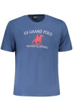 Cumpara ieftin U.S. Grand POLO Tricou barbati cu imprimeu, din bumbac, albastru, S
