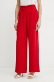 Morgan pantaloni PBIRD femei, culoarea rosu, drept, high waist, PBIRD