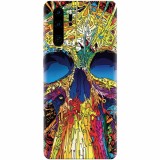 Husa silicon pentru Huawei P30 Pro, Abstract Multicolored Skull