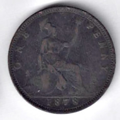 UK ANGLIA 1 ONE PENNY 1878 STARE BUNA