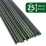 Cumpara ieftin Set 25 araci pentru gradina 180 cm, &Oslash; 2 cm &ndash; rosii, fasole, plante cataratoare, metal + PVC verde