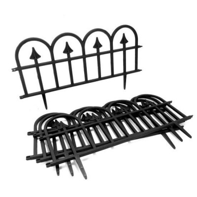 Gard de gradina decorativ, plastic negru gothic, set 4 buc, 60x31 cm GartenVIP DiyLine foto