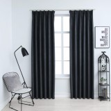 Gossi draperii opace cu carlige, 2 buc., antracit, 140 x 245 cm