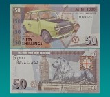 !!! BANCNOTA MATEJ GABRIS - MINI COOPER , 50 SHILLINGS 2025 - UNC