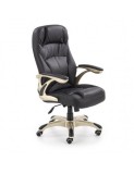 Scaun directorial HM Carlos, Piele ecologica perforata, Roti cauciucate, Inaltime ajustabila, Mecanism multiblock, 136 Kg, Negru