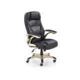 Scaun directorial HM Carlos, Piele ecologica perforata, Roti cauciucate, Inaltime ajustabila, Mecanism multiblock, 136 Kg, Negru