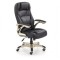 Scaun directorial HM Carlos, Piele ecologica perforata, Roti cauciucate, Inaltime ajustabila, Mecanism multiblock, 136 Kg, Negru