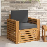 vidaXL Canapea de exterior Lemn de acacia solid și poliester natural 3436362