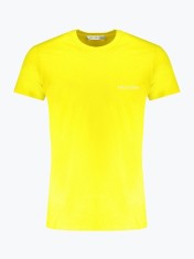 Tricou barbati din bumbac cu imprimeu cu logo, Galben, S foto