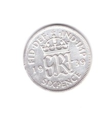 Moneda Marea Britanie 6 pence 1939, stare buna, curata