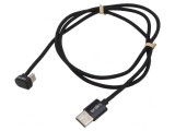 Cablu USB C la USB C &icirc;n unghi 1m negru 60W 3A, Logilink