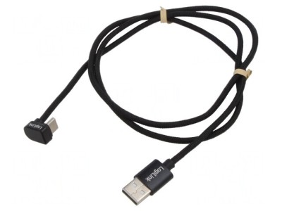 Cablu USB C la USB C &amp;icirc;n unghi 1m negru 60W 3A foto