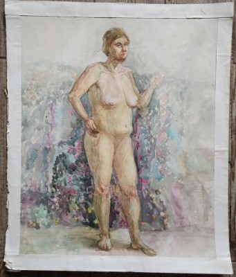 Nud// acuarela pe hartie, nesemnata foto