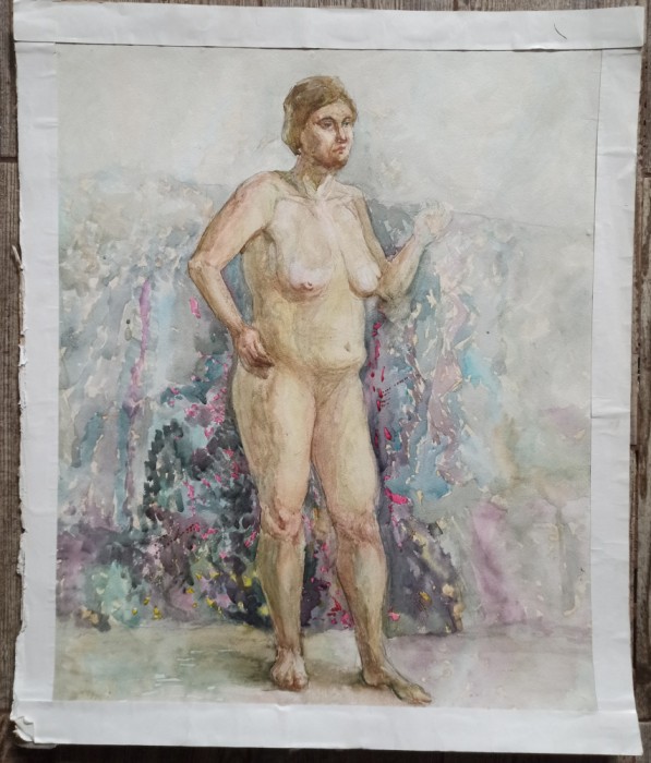 Nud// acuarela pe hartie, nesemnata