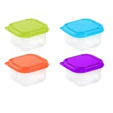 Cumpara ieftin Set 4 caserole pentru alimente cu capac Baosroy, 5.5 x 5.5 x 3.5 cm, plastic