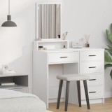 Cumpara ieftin Masă de toaletă cu sertare, alb, 50x41x135 cm