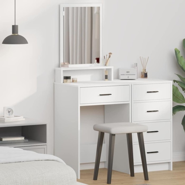 vidaXL Masă de toaletă cu sertar Alb 50 x 41 x 140 cm Lemn compozit