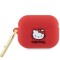 Husa Hello Kitty 3D Kitty Head pentru Apple AirPods Pro 2, Rosie