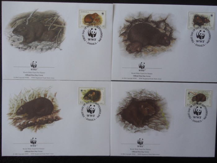 Jamaica-WWF,FDC fauna-set complet
