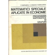 Matematici speciale aplicate in economie - T. Postelnicu