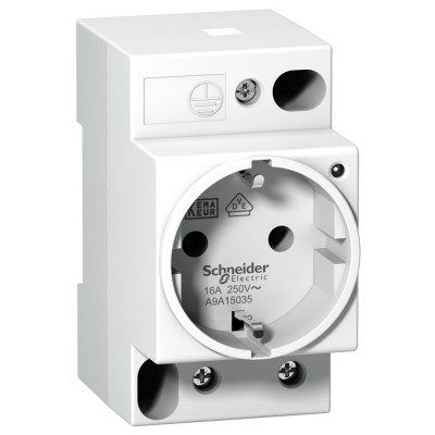 Priza pe sina DIN cu led 2P+E 16A 250V Schneider A9A15035 foto