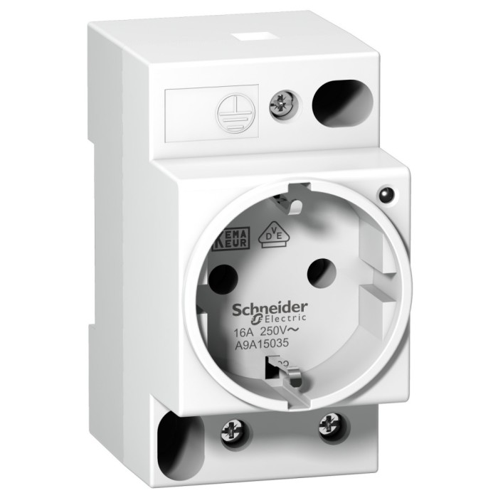 Priza pe sina DIN cu led 2P+E 16A 250V Schneider A9A15035