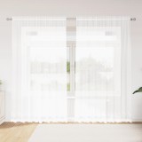 vidaXL Cortină din Dantelă cu perdele Floral Alb 200 x 245 cm Poliester